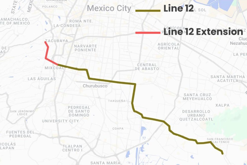 Metro Line 12 Extension in Mexico